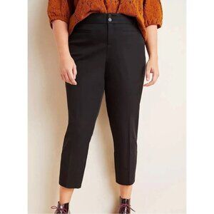 NWT ANTHROPOLOGIE 'The Essential Slim' Trousers in Black size 16